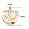 Immagine di Zinc Based Alloy Charms Sloths Animal 16K Real Gold Plated 25mm x 25mm, 5 PCs