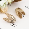 Picture of Zinc Based Alloy Beads Caps Oval 16K Real Gold Plated Filigree (Fit Beads Size: 20mm Dia.) 30mm x 20mm, 2 PCs