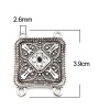 Immagine di Zinc Based Alloy Connectors Square Antique Silver Color Filigree (Can Hold ss8 Pointed Back Rhinestone) 39mm x 30mm, 20 PCs