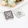 Picture of Zinc Based Alloy Connectors Square Antique Silver Color Filigree (Can Hold ss8 Pointed Back Rhinestone) 39mm x 30mm, 20 PCs