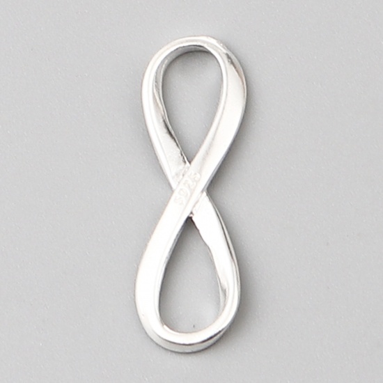 Изображение Sterling Silver Charms Infinity Symbol Silver Color 24mm x 8mm, 1 Piece