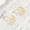 Picture of Zinc Based Alloy Charms Round 18K Real Gold Plated Half Round 25mm x 24mm, 5 PCs