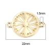 Picture of Zinc Based Alloy Connectors Round 18K Real Gold Plated Filigree 22mm x 16mm, 5 PCs