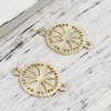Picture of Zinc Based Alloy Connectors Round 18K Real Gold Plated Filigree 22mm x 16mm, 5 PCs