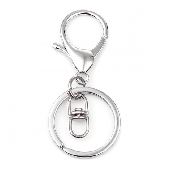 Immagine di Keychain & Keyring Chrome Plated Circle Ring Infinity Symbol 70mm x 30mm, 1 Packet ( 5 PCs/Packet)