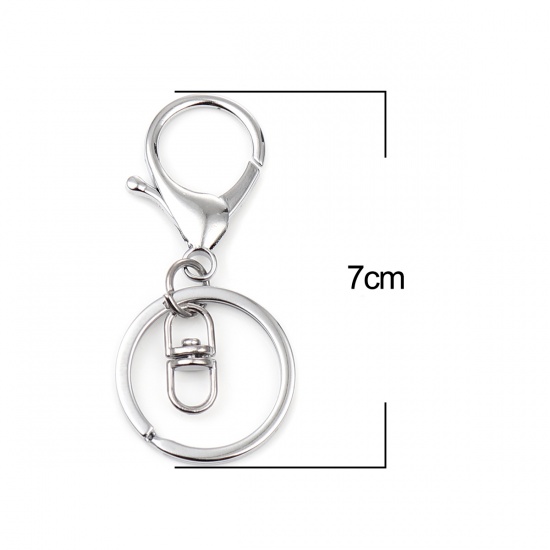 Picture of Keychain & Keyring Chrome Plated Circle Ring Infinity Symbol 70mm x 30mm, 1 Packet ( 5 PCs/Packet)