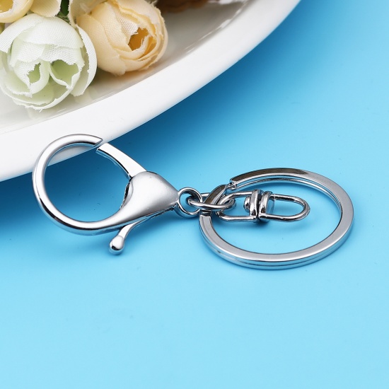 Immagine di Keychain & Keyring Chrome Plated Circle Ring Infinity Symbol 70mm x 30mm, 1 Packet ( 5 PCs/Packet)