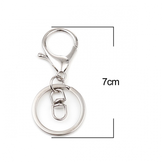 Bild von Keychain & Keyring Silver Tone Circle Ring Infinity Symbol 70mm x 30mm, 1 Packet ( 5 PCs/Packet)