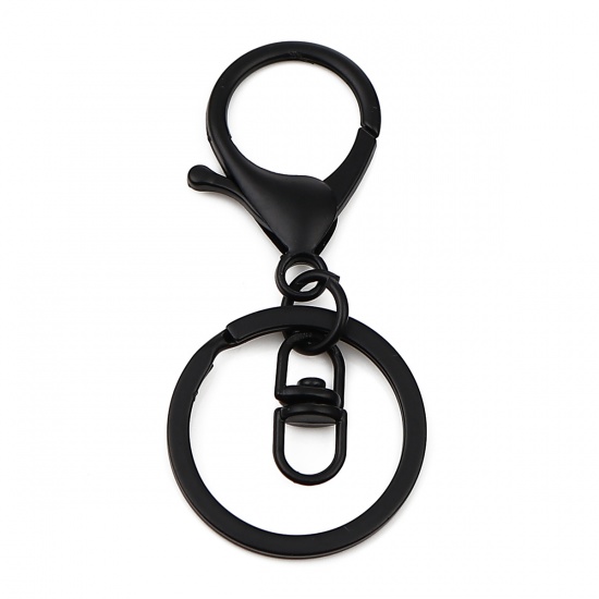 Изображение Keychain & Keyring Black Circle Ring Infinity Symbol 70mm x 30mm, 1 Packet ( 5 PCs/Packet)