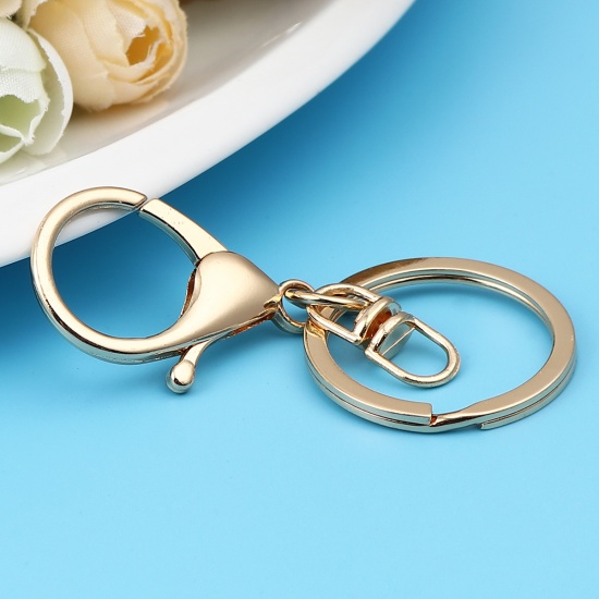 Immagine di Keychain & Keyring Gold Plated Circle Ring Infinity Symbol 70mm x 30mm, 1 Packet ( 5 PCs/Packet)