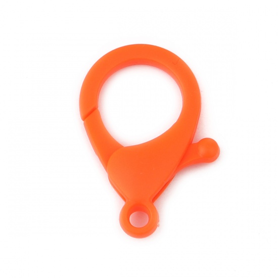 Picture of Plastic Lobster Clasp Findings Orange-red 35mm x 25mm, 30 PCs