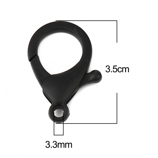 Picture of Plastic Lobster Clasp Findings Black 35mm x 25mm, 30 PCs