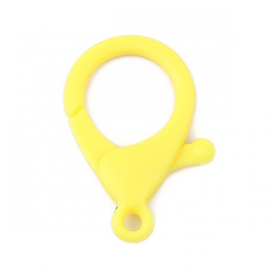 Picture of Plastic Lobster Clasp Findings Yellow 35mm x 25mm, 30 PCs