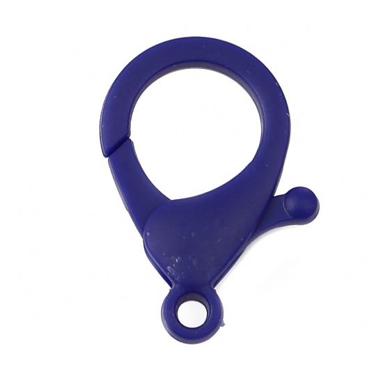 Picture of Plastic Lobster Clasp Findings Dark Blue 35mm x 25mm, 30 PCs