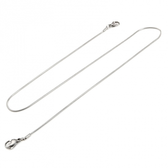 Picture of 304 Stainless Steel Stylish Face Mask And Glasses Neck Strap Lariat Lanyard Necklace Silver Tone Round 51.5cm(20 2/8") long, 1 Piece