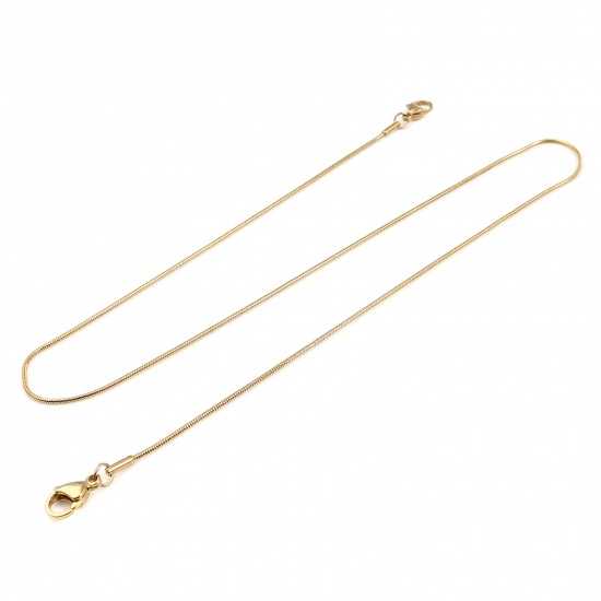Picture of 1 Piece Vacuum Plating 304 Stainless Steel Stylish Face Mask And Glasses Neck Strap Lariat Lanyard Necklace Gold Plated Round 51.5cm(20 2/8") long