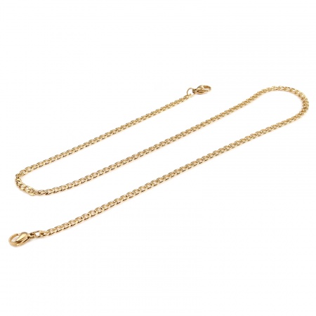 1 Piece Vacuum Plating 304 Stainless Steel Stylish Face Mask And Glasses Neck Strap Lariat Lanyard Necklace Gold Plated Oval 54cm(21 2/8") long