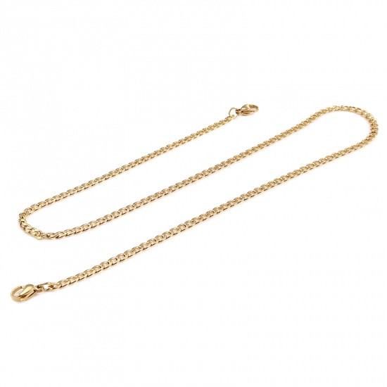 Immagine di 1 Pz Placcatura Sottovuoto 304 Acciaio Inossidabile Elegante Collana con Cordino Lariat con Maschera Facciale e Occhiali Oro Placcato Ovale 54cm Lunghezza