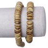 Image de Perles en Coquille de Coco Forme Colonne Café Clair Diamètre: 10mm, Tailles de Trous: 1mm, 3 Enfilades 40.7cm Long/Enfliade, 118PCs/Enfilade