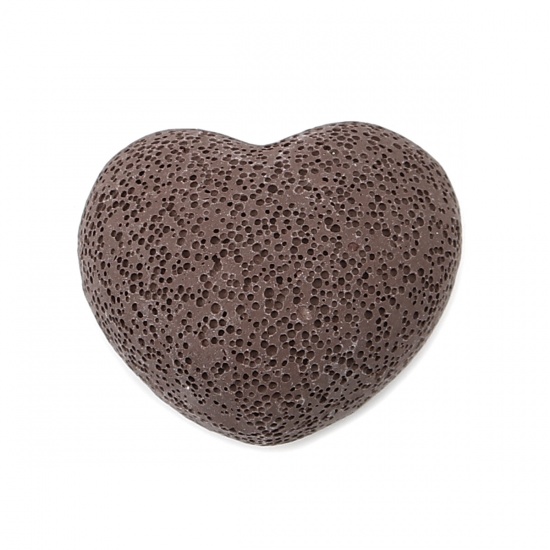 Image de Lava Rock Felt Oil Diffuser Pads Heart Coffee 43mm x 37mm, 1 Piece