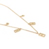 Bild von Stainless Steel & Copper Galaxy Necklace Gold Plated Rectangle Moon Micro Pave Clear Cubic Zirconia 44cm(17 3/8") long, 1 Piece