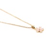 Imagen de Stainless Steel & Copper Necklace Gold Plated Flower Pink Cubic Zirconia 44cm(17 3/8") long, 1 Piece