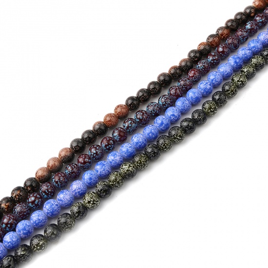 Picture of Glass Beads Round Dark Purple About 8mm Dia, Hole: Approx 1.2mm, 75cm(29 4/8") long, 2 Strands (Approx 105 PCs/Strand)