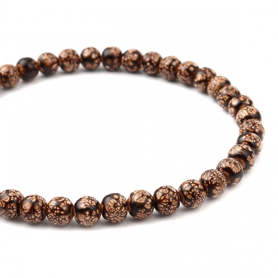 Immagine di Glass Beads Round Coffee About 8mm Dia, Hole: Approx 1.2mm, 75cm(29 4/8") long, 2 Strands (Approx 105 PCs/Strand)