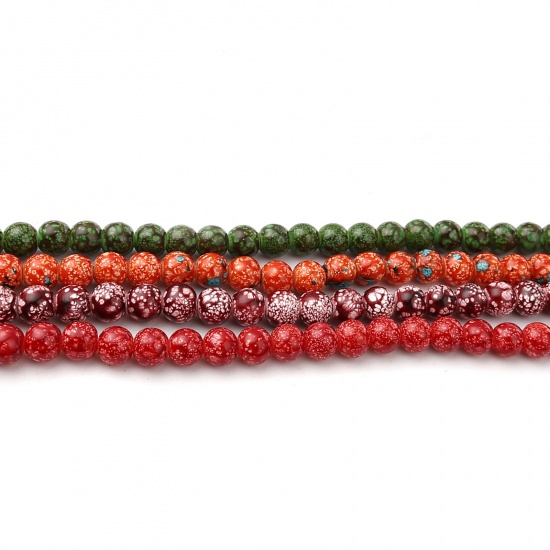 Glass Beads Round Dark Red About 8mm Dia, Hole: Approx 1.2mm, 75cm(29 4/8") long, 2 Strands (Approx 105 PCs/Strand) の画像