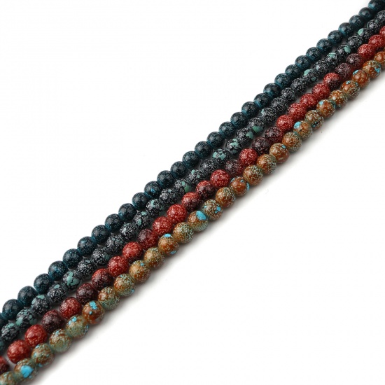 Picture of Glass Beads Round Dark Orange-red About 8mm Dia, Hole: Approx 1.2mm, 75cm(29 4/8") long, 2 Strands (Approx 105 PCs/Strand)