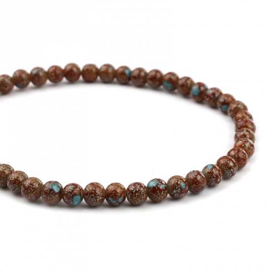 Изображение Glass Beads Round Brown About 8mm Dia, Hole: Approx 1.2mm, 75cm(29 4/8") long, 2 Strands (Approx 105 PCs/Strand)