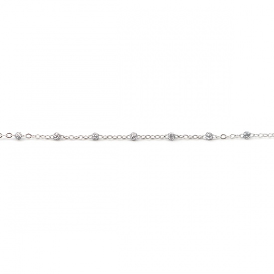 Immagine di Stainless Steel Link Cable Chain Silver Tone Silver Color Sequins Enamel 4x2mm, 1 M