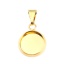 Picture of 5 PCs Brass Cabochon Settings Charm Pendant Findings Round Disc Gold Plated (Fits 12mm Dia.) 25mm x 14mm