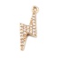 Immagine di Brass Weather Collection Charms Gold Plated Lightning Micro Pave Clear Rhinestone 19mm x 7mm, 5 PCs