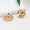 Picture of Brass Beads Caps Flower Gold Plated Filigree (Fit Beads Size: 12mm Dia.) 11mm x 8mm, 10 PCs                                                                                                                                                                   