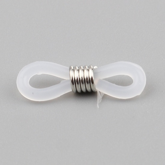 Bild von Silikon Verbinder Unendlichkeit Symbol Silberfarbe Weiß 20mm x 6mm, 50 Stück