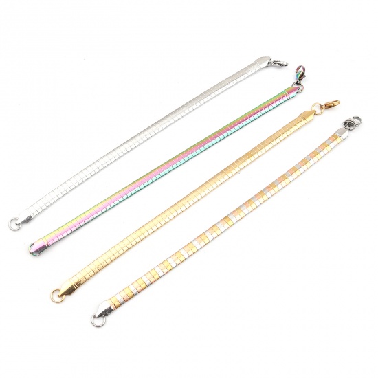 Picture of 304 Stainless Steel Bracelets Multicolor Rectangle 19cm(7 4/8") long, 1 Piece