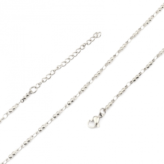 Immagine di 304 Stainless Steel Necklace Peanut Silver Tone 45cm(17 6/8") long, 1 Piece