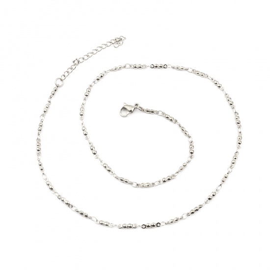 Immagine di 304 Stainless Steel Necklace Peanut Silver Tone 45cm(17 6/8") long, 1 Piece