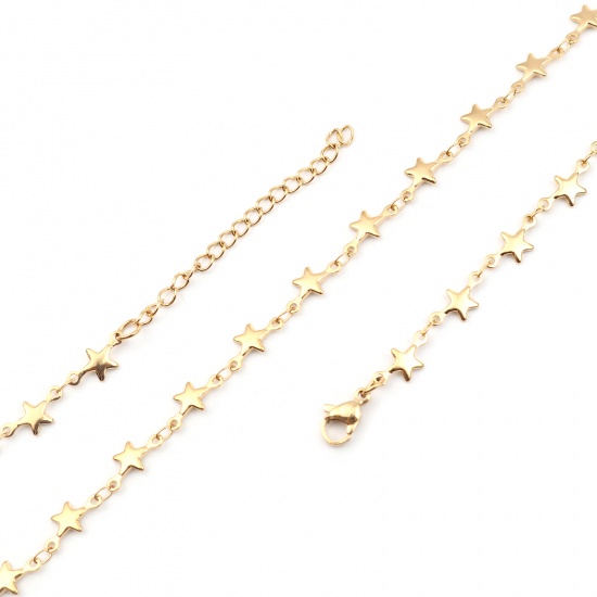 Immagine di 304 Stainless Steel Galaxy Necklace Star Gold Plated 45cm(17 6/8") long, 1 Piece