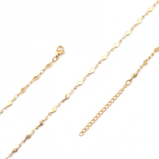 Imagen de 304 Stainless Steel Necklace Lightning Gold Plated 45cm(17 6/8") long, 1 Piece
