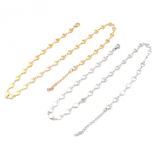 Immagine di 1 Piece Vacuum Plating 304 Stainless Steel Necklace For DIY Jewelry Making Round Gold Plated 45cm(17 6/8") long