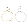 Picture of 1 Piece Vacuum Plating 304 Stainless Steel Anklet Gold Plated Flower Heart