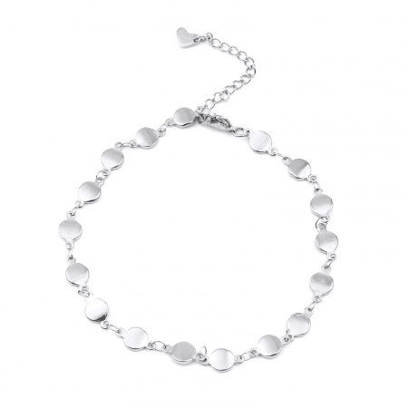 304 Stainless Steel Anklet Silver Tone Round Heart 1 Piece 304 Stainless Steel Anklet Silver Tone Round Heart 1 Piece