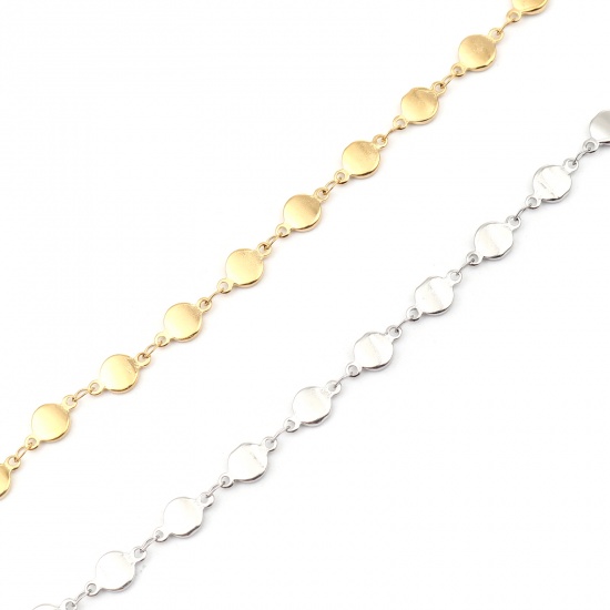 Изображение 304 Stainless Steel Anklet Gold Plated Round Heart 1 Piece