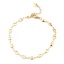 Picture of 1 Piece Vacuum Plating 304 Stainless Steel Anklet Gold Plated Square Heart