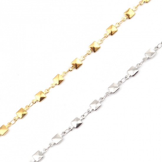 Immagine di 1 Piece Vacuum Plating 304 Stainless Steel Anklet Gold Plated Square Heart