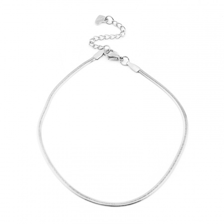 304 Stainless Steel Anklet Silver Tone Heart 1 Piece