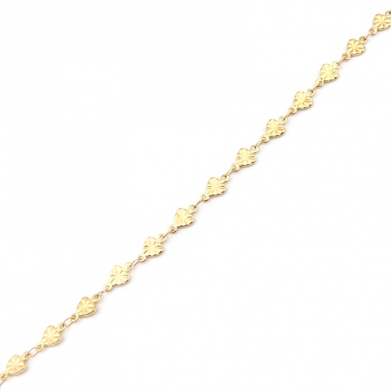 Imagen de 304 Stainless Steel Anklet Gold Plated Heart 1 Piece