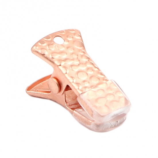 Immagine di Silicone Clips Used to Clamp the Mouth Mask Rose Gold Carved Pattern 20mm x 10mm, 10 PCs